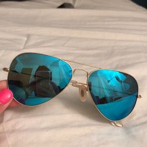 Blue Reflective Ray Ban Sunglasses!